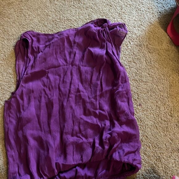 Alice + Olivia purple silk blouse small - Picture 2 of 7